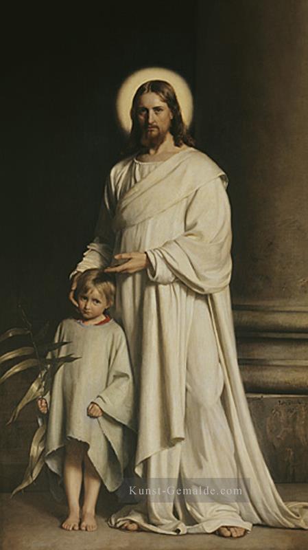 Christus und Boy Carl Heinrich Bloch Ölgemälde